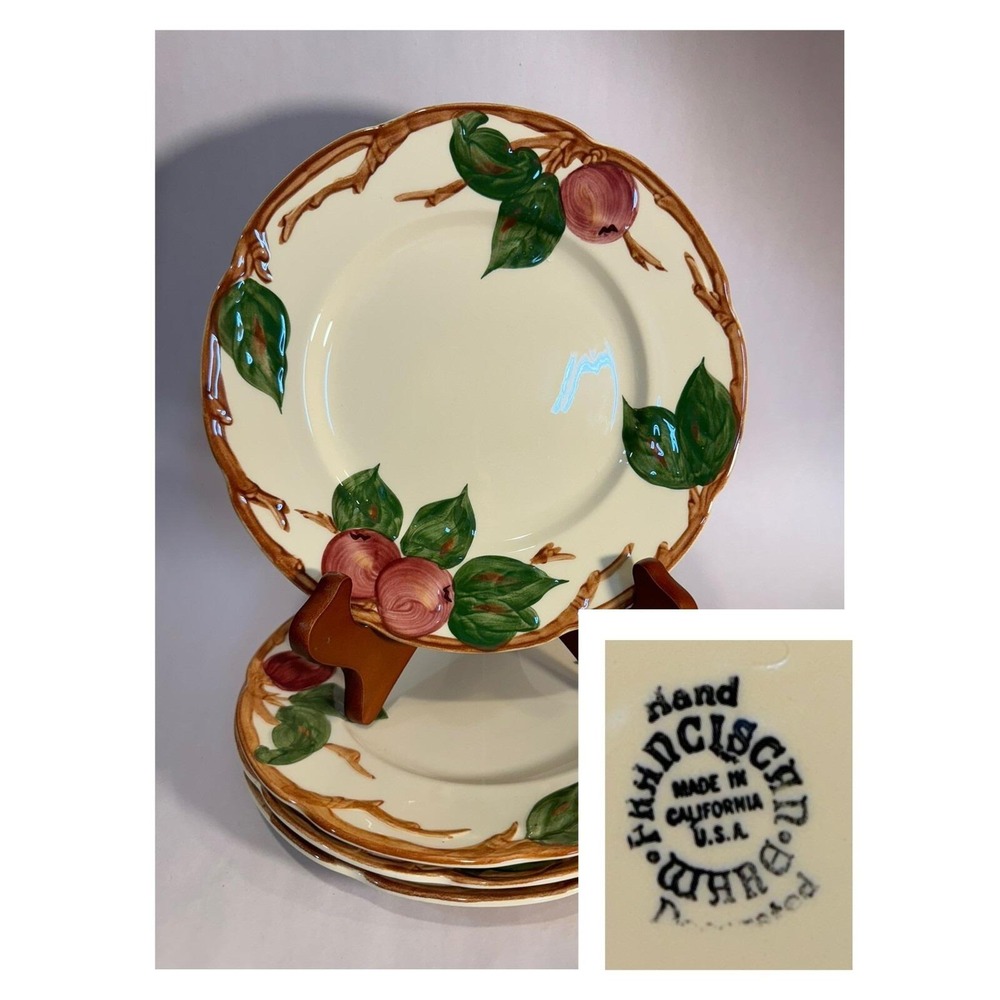 4 Vintage Franciscan Apple 7-3/4" Luncheon‎ Plate Salad